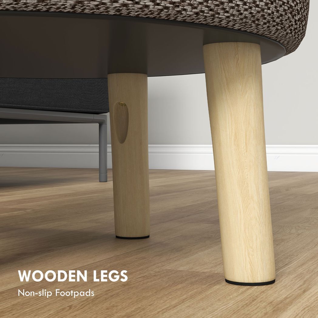 HOMCOM Storage Ottoman, Round Stool Chair with Cushioned Top, Hidden Space