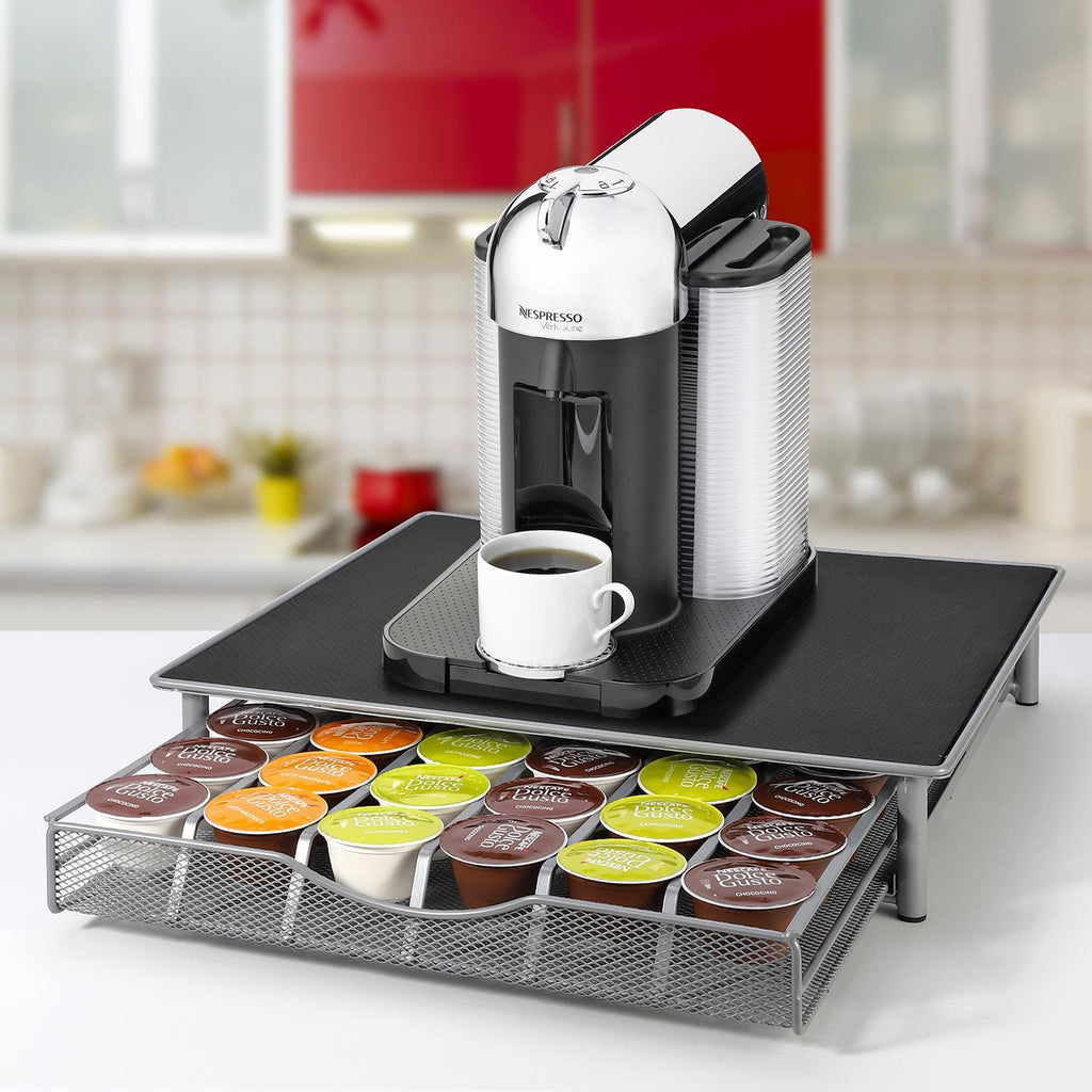 Vinsani 36 Capsules Coffee Pod Storage with Sliding Drawer- Non Slip Surface Stackable Holder Organiser Box for Dolce Gusto Coffee Pods