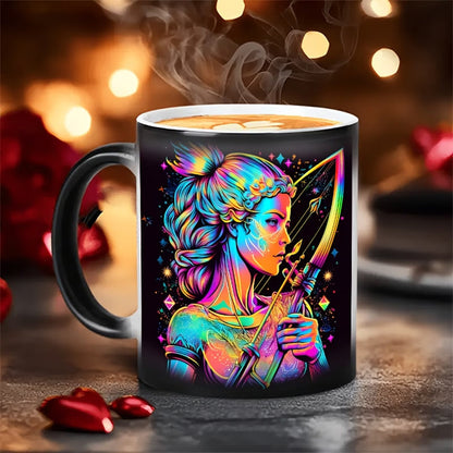 Magic Heat-Changing "Sagittarius Zodiac" Color-Revealing Ceramic Coffee Mug – Celestial Astrology & Star Sign Novelty Cup (M1084)