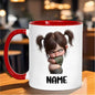 Personalized "Sassy Pigtails Grumpy Girl" Ceramic Coffee Mug – Custom Name Funny Salking Child & Humorous Character Novelty Cup (M1170)