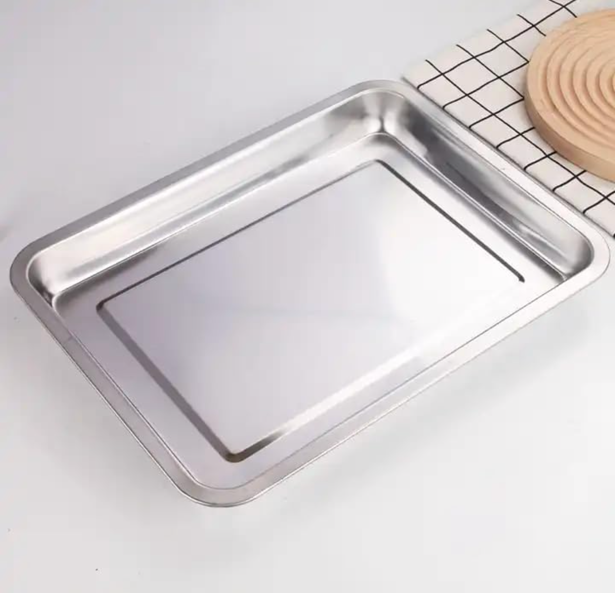 3 Pcs Stainless Steel Oven Tray-Roasting Dish-Oven BBQ Tray-Sheet PAN-Oven Dish