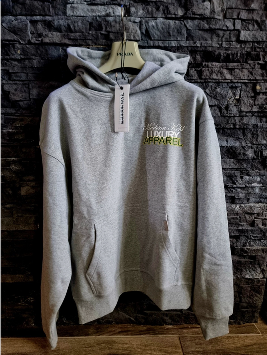 Madison Kohl Luxury Apparel Grey Marl Hooded Sweatshirt, Unisex, Size L, New With Tags
