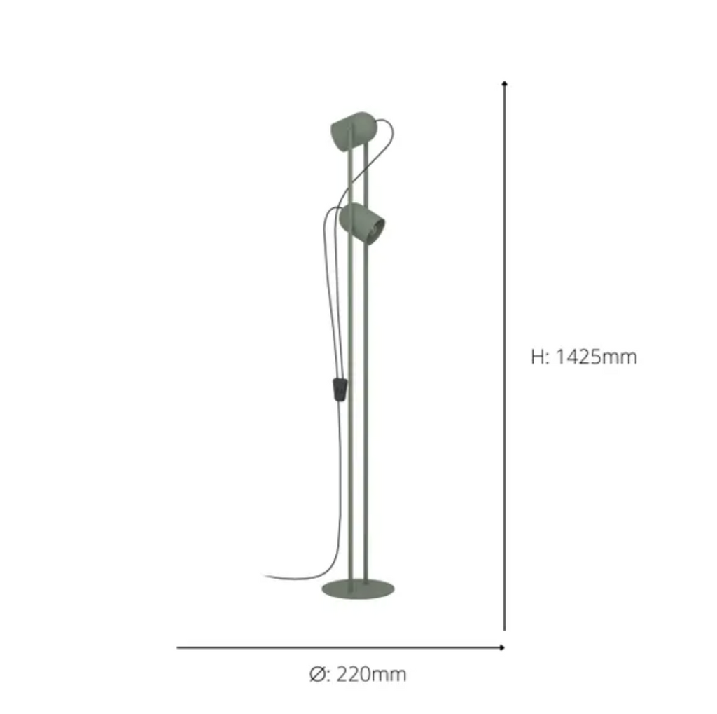 EGLO Tilston Retro 2 Light Floor Lamp 181