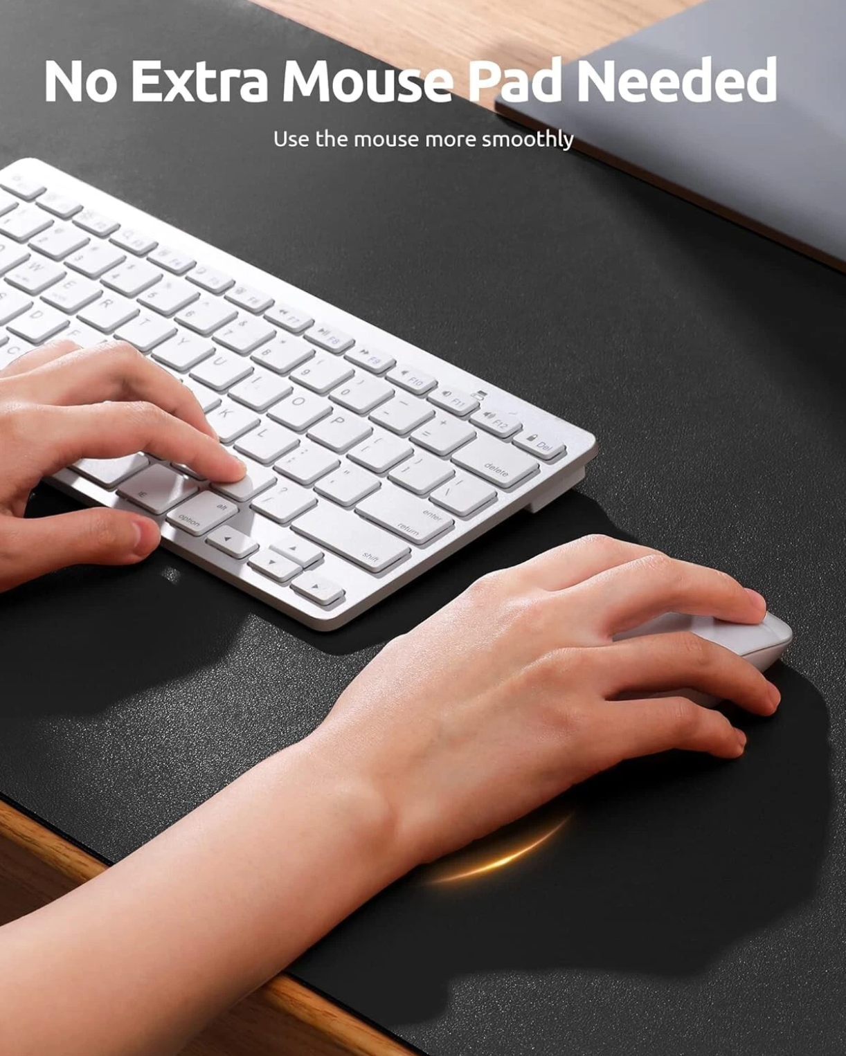 Oterri Black AntiSlip Desk Pad Waterproof Oil Proof PVC Leather Desk Mat 60x43cm