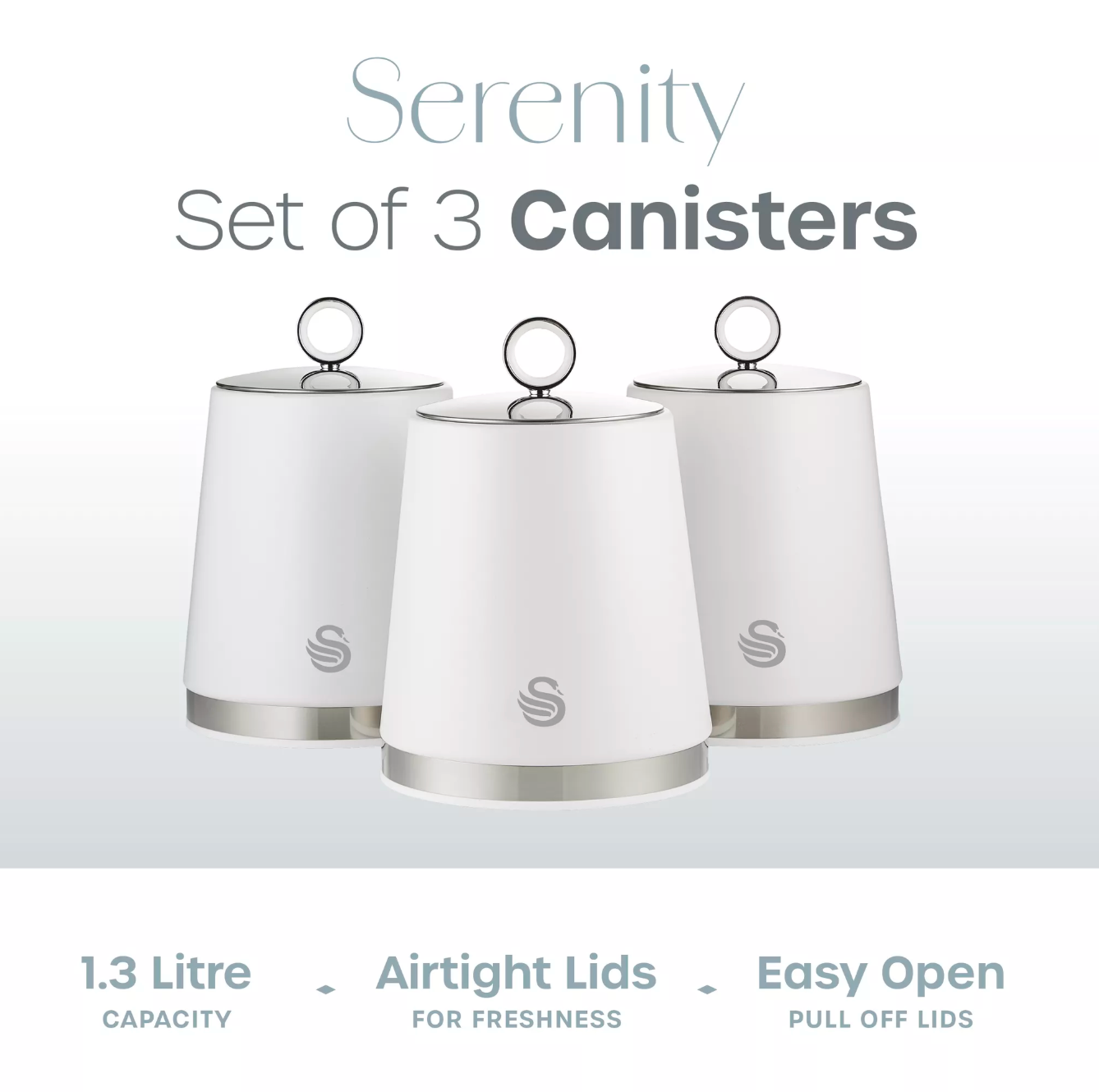Swan Serenity Set of 3 Canisters