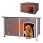 Extra Large Insulated Dog House | Pet HutchSoft Liner Inside - Grey