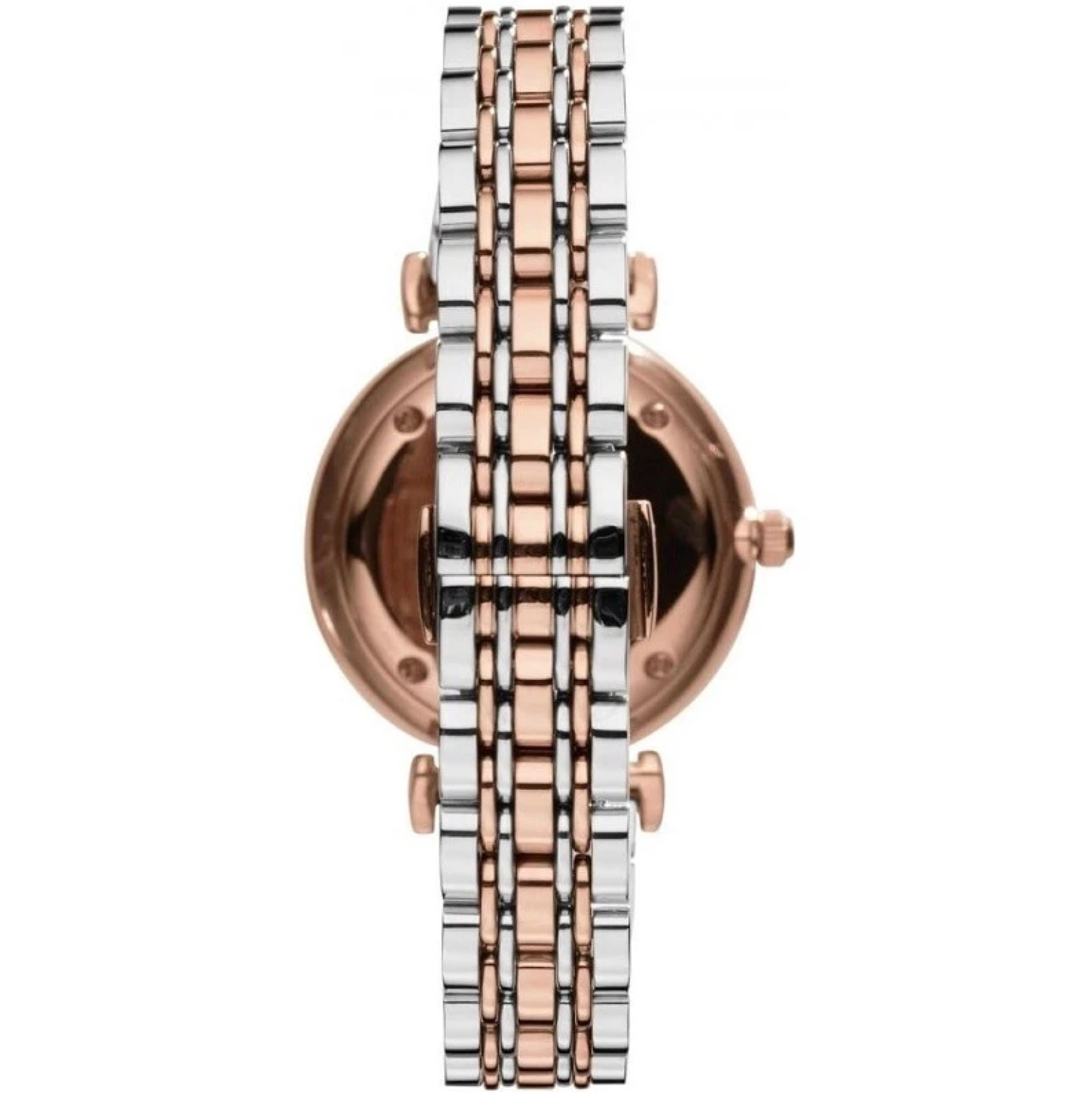 EMPORIO ARMANI WOMENS WATCH SILVER GOLD STRAP & WHITE DIAL AR1683 GENUINE