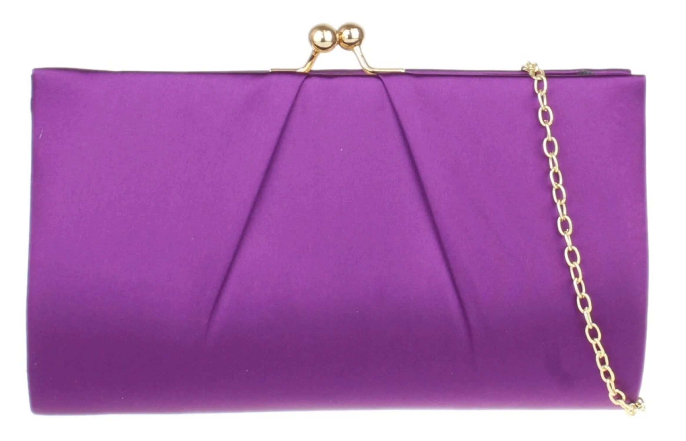 Ball Clasp Satin Clutch Bag Vintage Ladies Party Prom Wedding Celeb Design