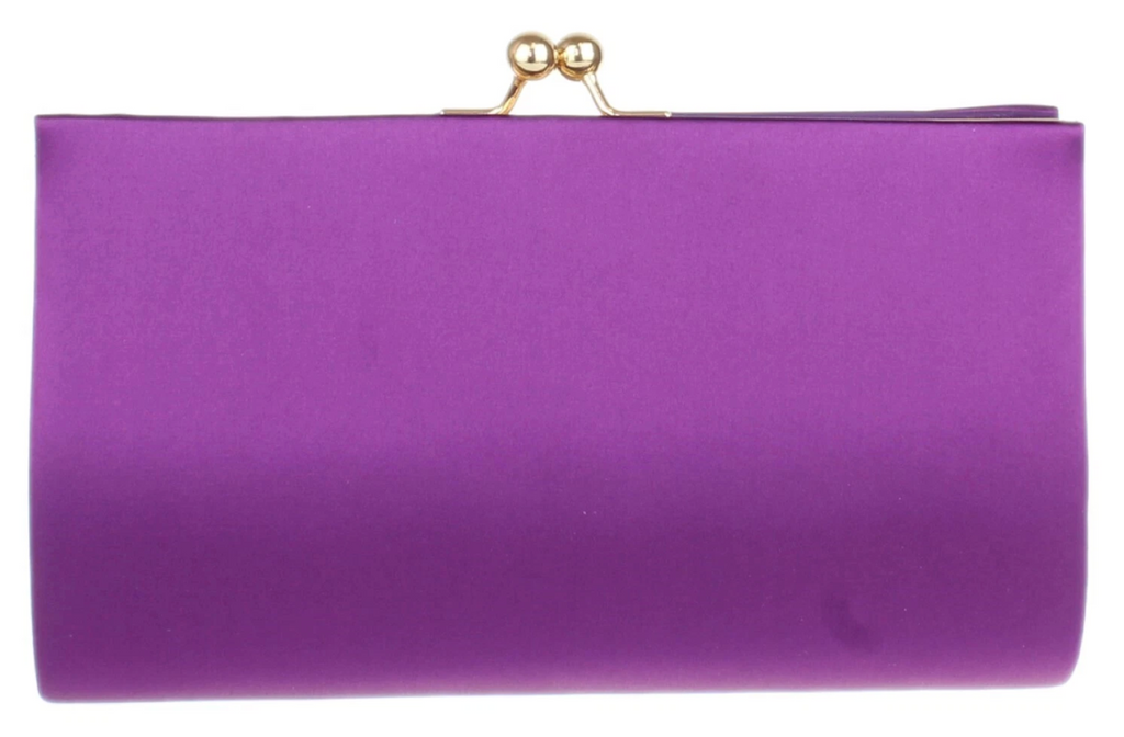 Ball Clasp Satin Clutch Bag Vintage Ladies Party Prom Wedding Celeb Design