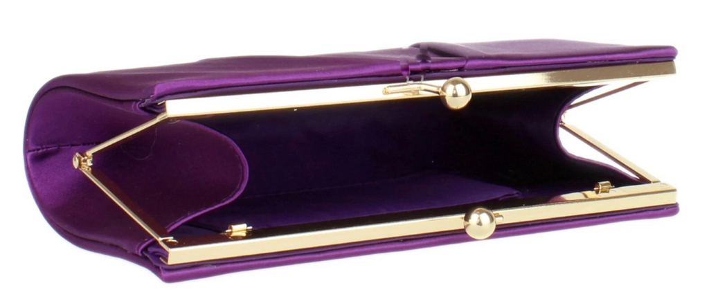 Ball Clasp Satin Clutch Bag Vintage Ladies Party Prom Wedding Celeb Design