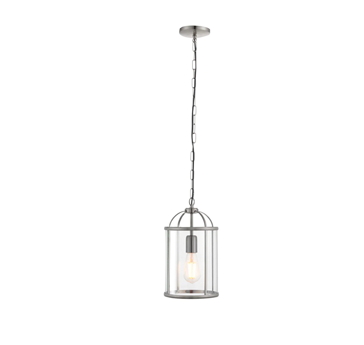 Lambeth - 70323 - Satin Nickel Clear Glass Ceiling Pendant Light