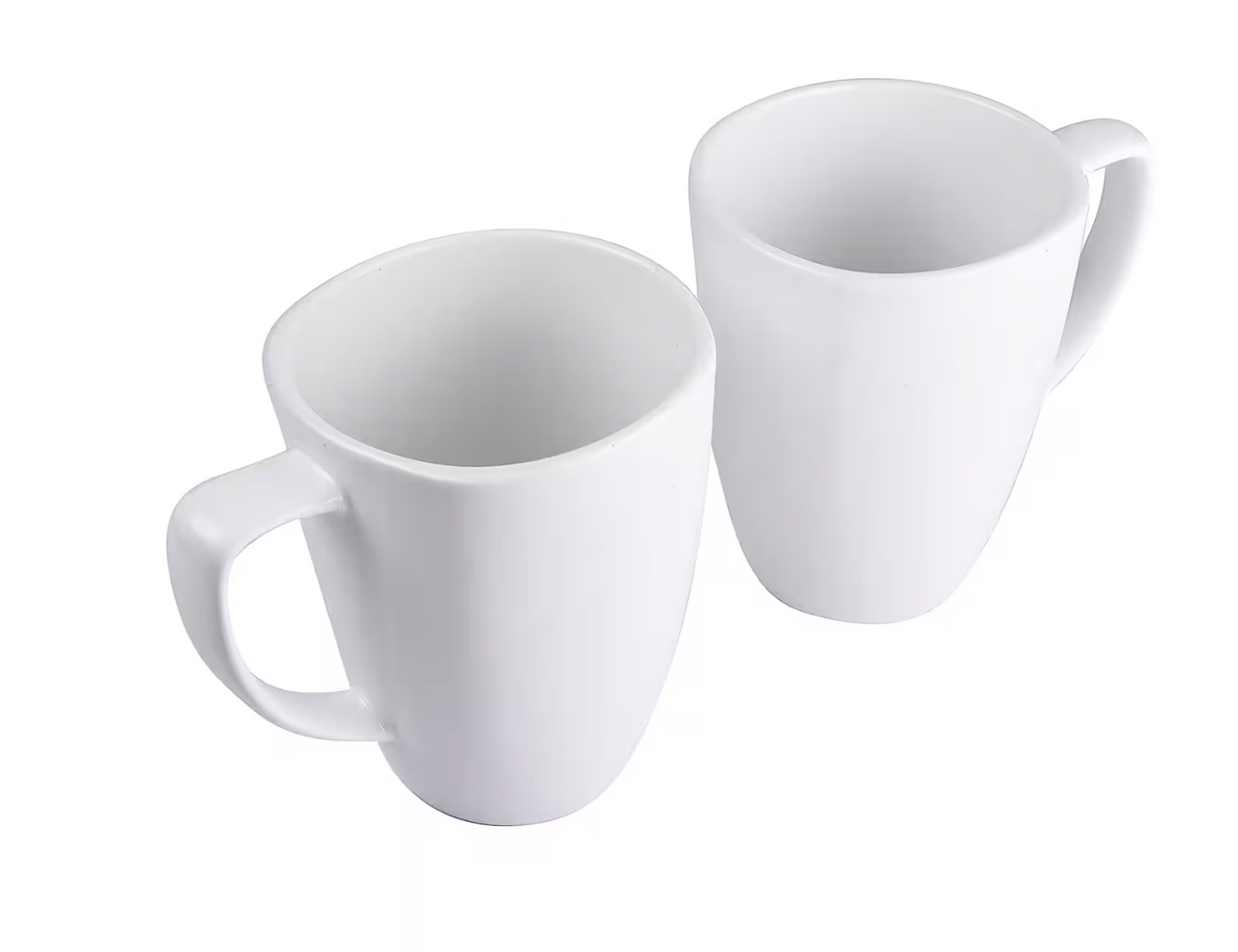 Large Porcelain Mugs in White - Set of 4
