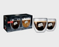 2pc Bodum Double Wall Glass Cups Insulated Hot Coffee, Cold Drinks Glasses 250ml