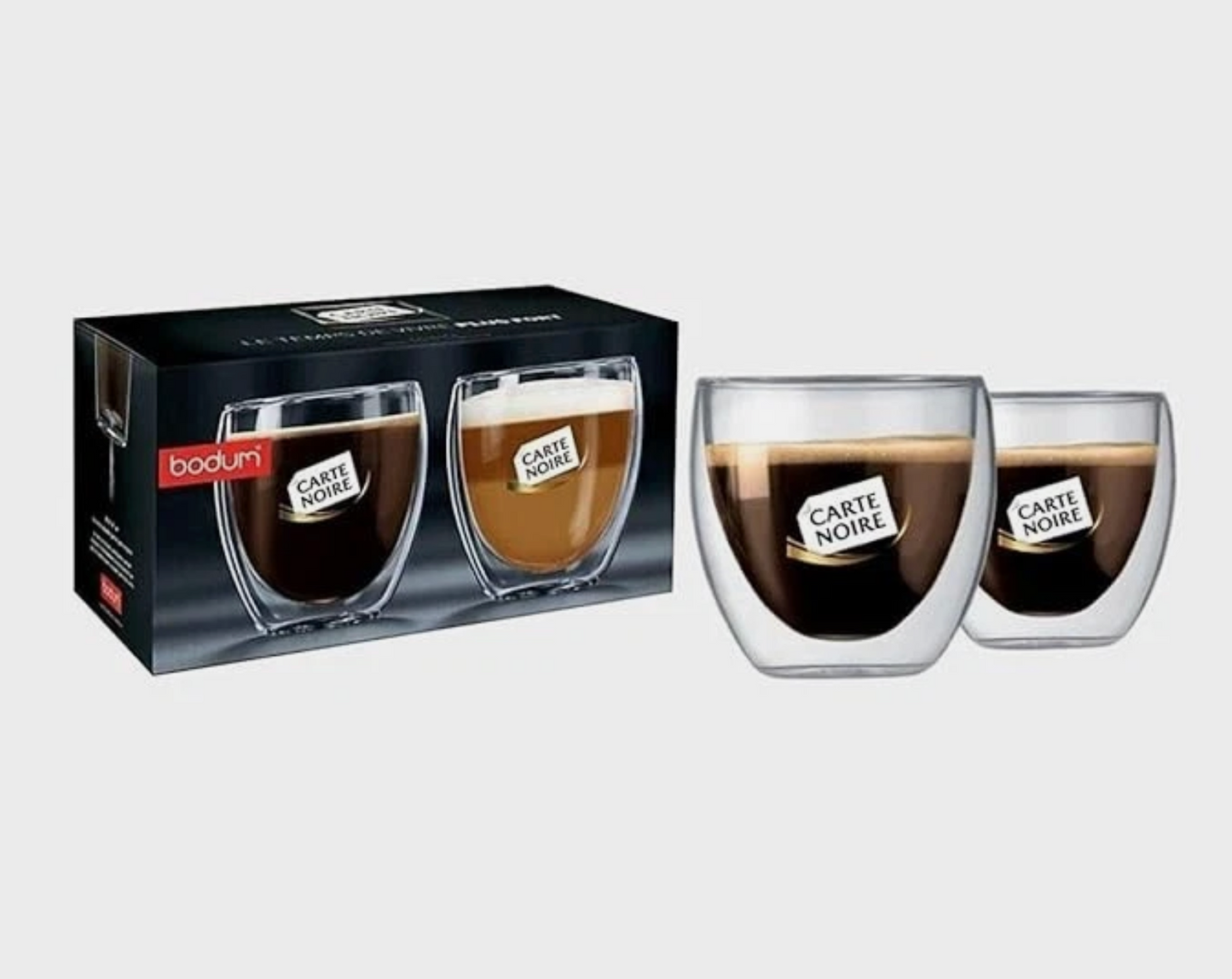 Bodum Double Wall Glass Cups Set of 2 Insulated Hot Coffee & Cold Drinks 350ml