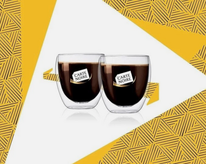 Bodum Double Wall Glass Cups Set of 2 Insulated Hot Coffee & Cold Drinks 350ml