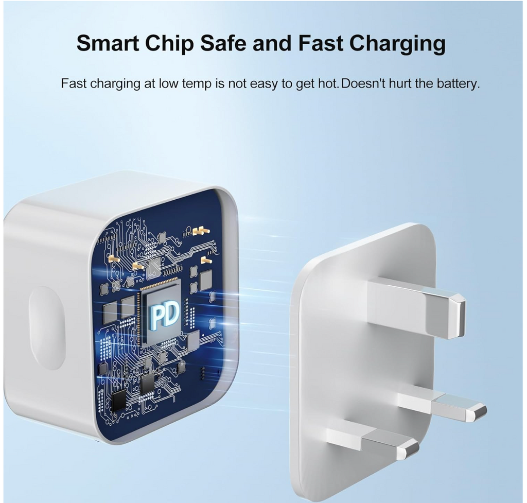20W USB C Charger, Super Fast Type C Charger with C to C Cable, C Plug for iPhone 17 16 15 Charger, for iPhone 17/17 Plus/17 Pro/17 Pro Max/16/15 Series, iPad Pro/Air