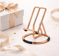 Rose Gold Cell Phone Stand for Desk  – Metal Mobile Phone Holder Compatible with iPhone, iPad, Switch & All Smartphones