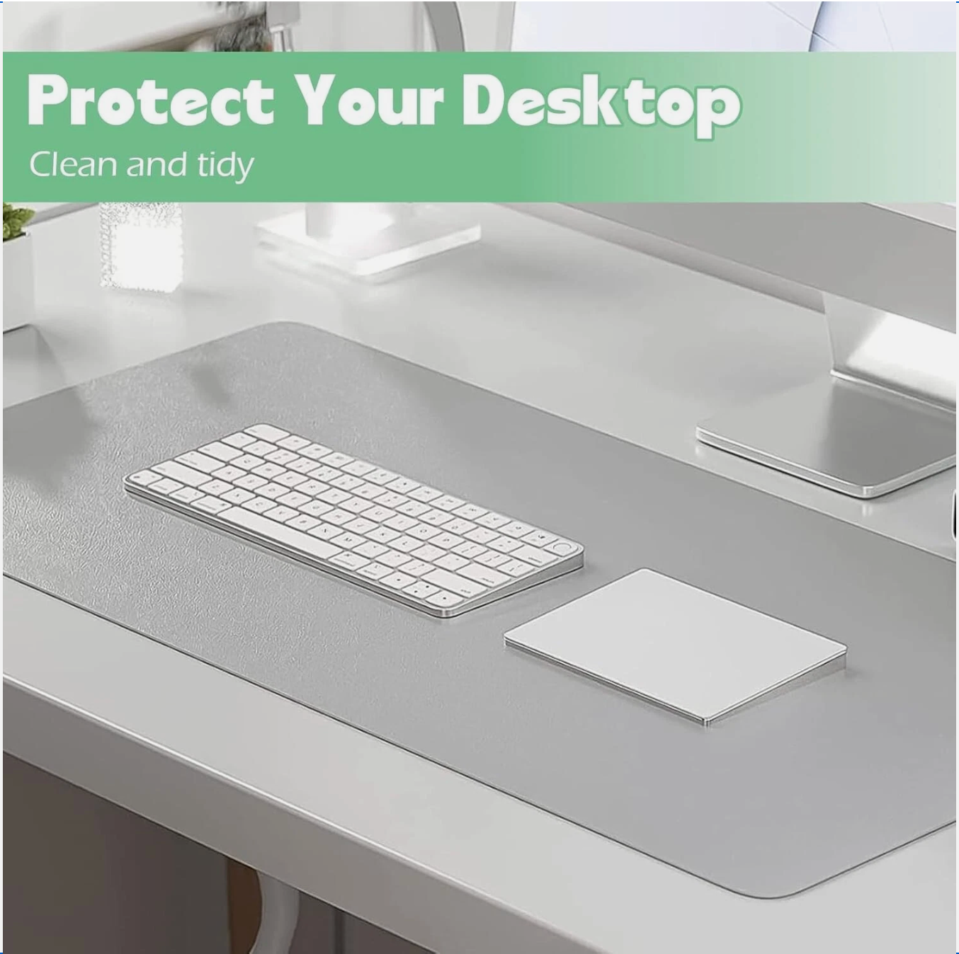 Oterri Black AntiSlip Desk Pad Waterproof Oil Proof PVC Leather Desk Mat 60x43cm