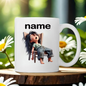 Personalized "Exhausted Sleepy" Cartoon Ceramic Coffee Mug – Custom Name Tired Girl & Relatable Humor Novelty Cup (M1120)