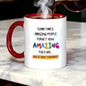 Personalized "Sometimes Amazing People Forget" Ceramic Coffee Mug – Inspirational Quote, Colorful Typography & Uplifting Novelty Cup (M1181)