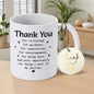 Personalized "Thank You For Being A Part Of My Journey" Ceramic Coffee Mug – Appreciation Quote, Mentor & Teacher Gift, Hanging Gift Tag & Novelty Cup (M1200)