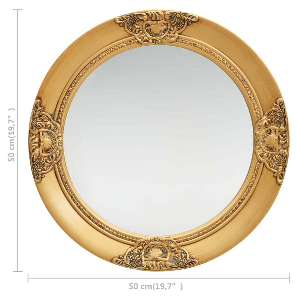 Wall Mirror Baroque Style 50 cm Gold
