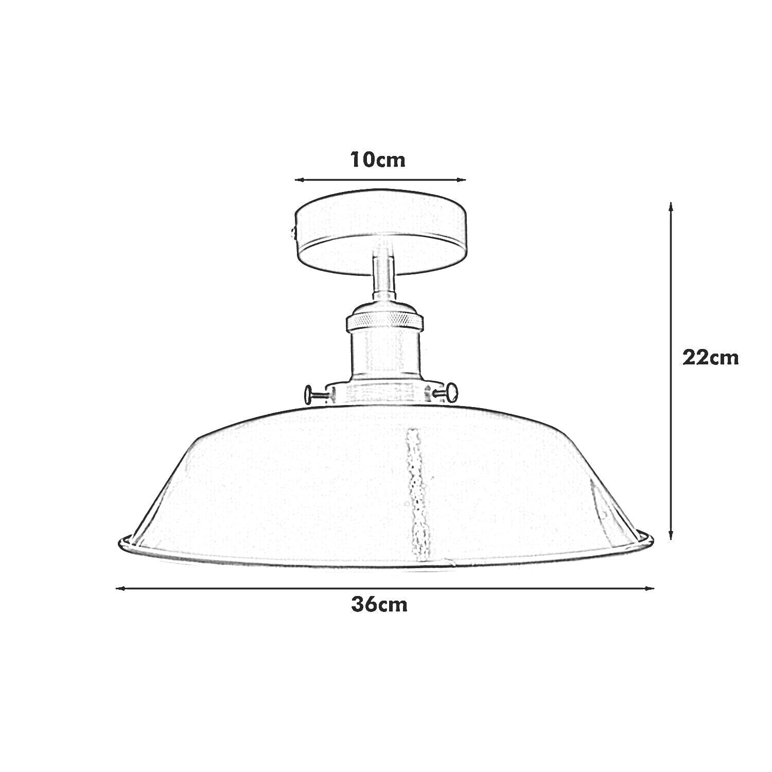 Modern Industrial Ceiling Light Fitting Flush Mount Metal Light