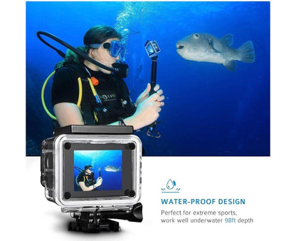 PICTEK PTOD001B Sports Action Camera -1080P HD -P2P Wi-Fi -All Accessories