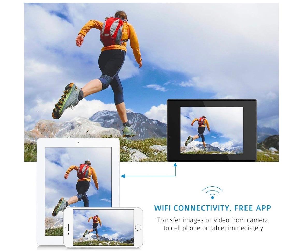 PICTEK PTOD001B Sports Action Camera -1080P HD -P2P Wi-Fi -All Accessories