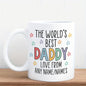 Personalized "The World's Best Daddy" Ceramic Coffee Mug – Custom Name Father's Day & Dad Appreciation Novelty Cup with Black Accent (M1134)