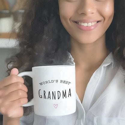 "World's Best Grandpa & Grandma" Matching Ceramic Coffee Mug Set – Cute Grandparents Appreciation & Family Novelty Cup Set (M1135)