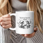 Cute "You're My Favorite Weirdo" Skeletons Ceramic Coffee Mug – Romantic & Spooky Couple Novelty Cup with Black Accent (M1108)