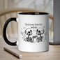Cute "You're My Favorite Weirdo" Skeletons Ceramic Coffee Mug – Romantic & Spooky Couple Novelty Cup with Black Accent (M1108)