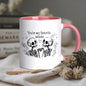 Cute "You're My Favorite Weirdo" Skeletons Ceramic Coffee Mug – Romantic & Spooky Couple Novelty Cup with Black Accent (M1108)