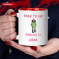 Funny "Born to Yap Forced to Work" Cowboy Frog Ceramic Coffee Mug (M1018)