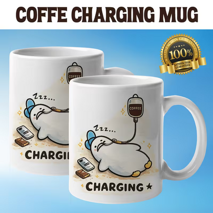 Funny "Charging" Coffee IV Drip Ceramic Coffee Mug – Cute Morning Energy & Coffee Lover Novelty Cup (M1074)