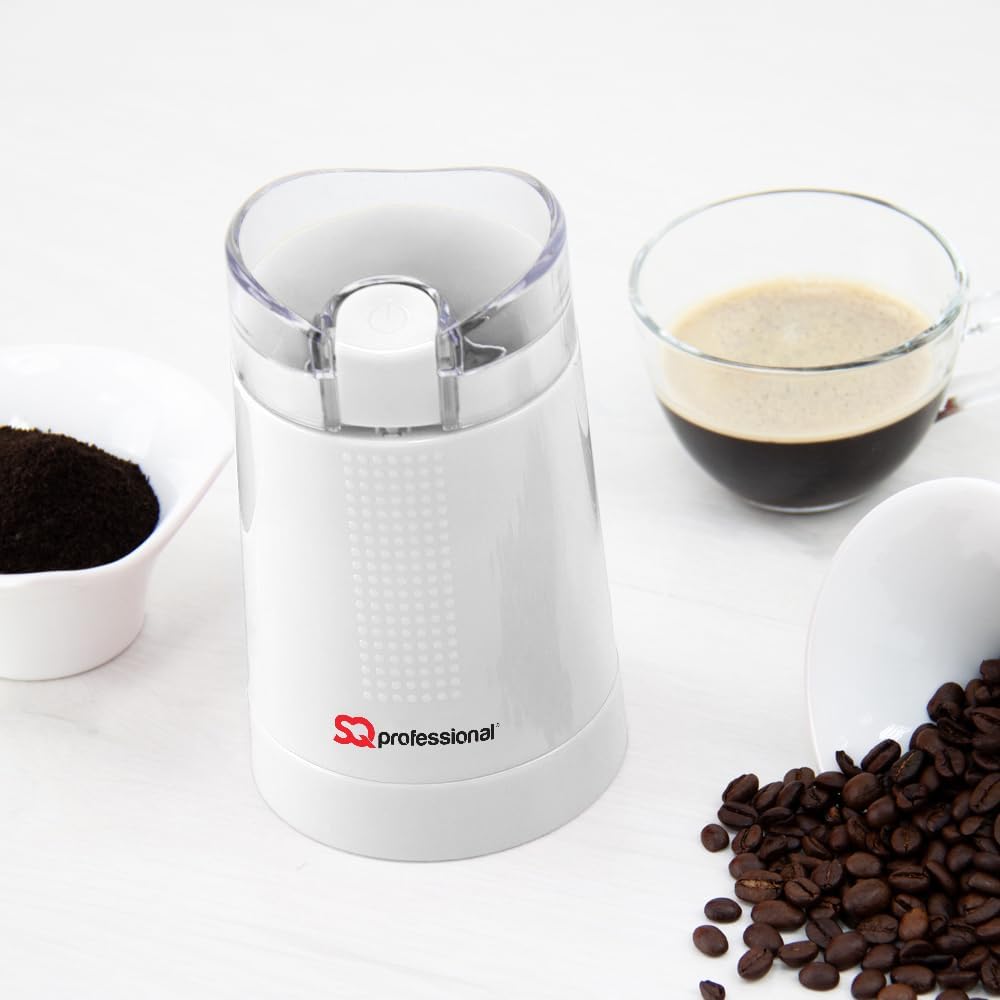 Professional Electric Coffee & Spice Grinder 150W | One-Touch Control & Clear Lid