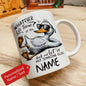 Humorous "Whatever Life Throws At You Duck" Custom Name Ceramic Coffee Mug – Funny Animal Meme Cup (M1036)