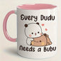 Cute "Every Dudu Needs a Bubu" Pandas Ceramic Coffee Mug – Romantic & Cute Couple Bear Novelty Cup (M1113)