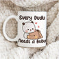 Cute "Every Dudu Needs a Bubu" Pandas Ceramic Coffee Mug – Romantic & Cute Couple Bear Novelty Cup (M1113)