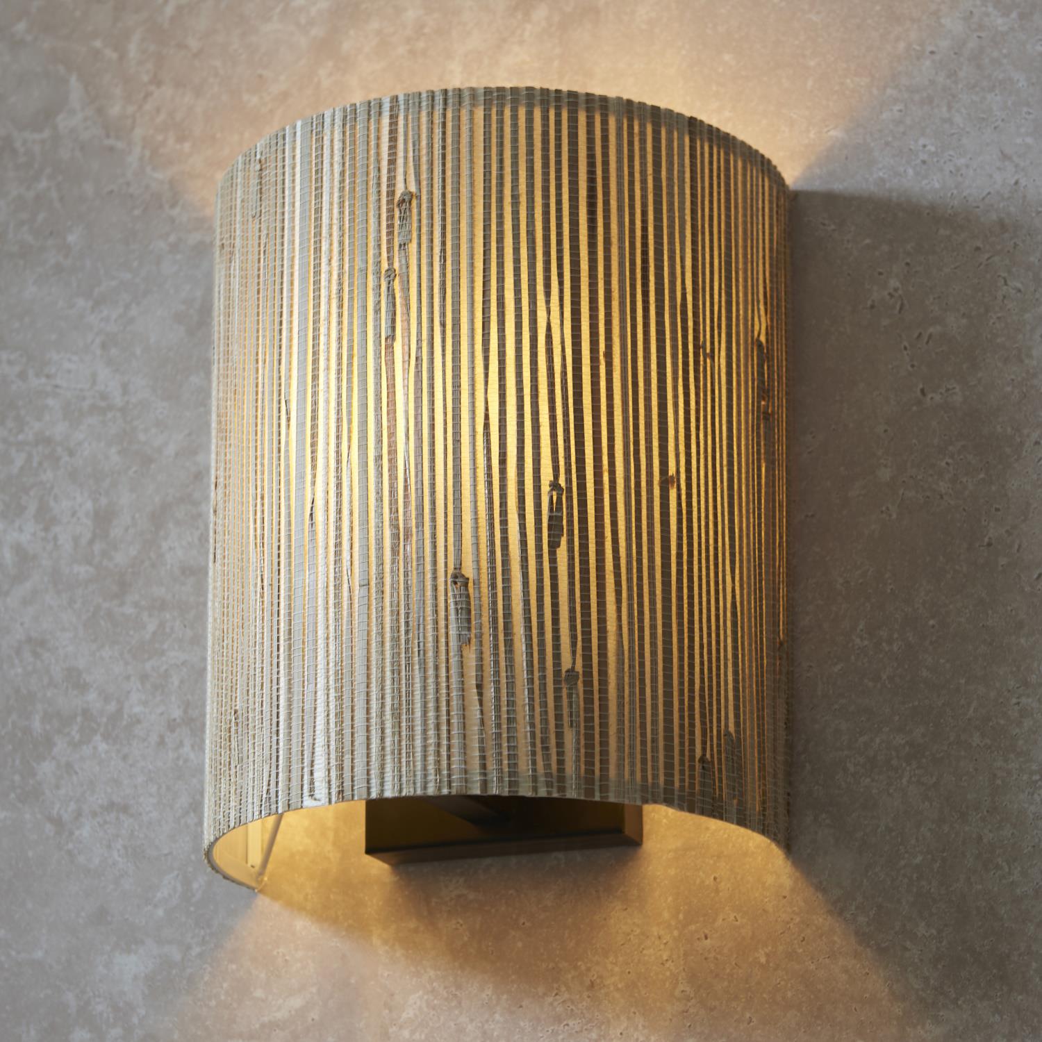 Wall Light Matt black & Natural seagrass 205