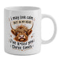 Funny "I May Look Calm" Highland Cow Ceramic Coffee Mug – Sarcastic Work & Office Novelty Cup (M1059)