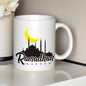 "Ramadhan Kareem" Mosque & Crescent Moon Ceramic Coffee Mug – Elegant Islamic Holiday Gift Cup (M1037)