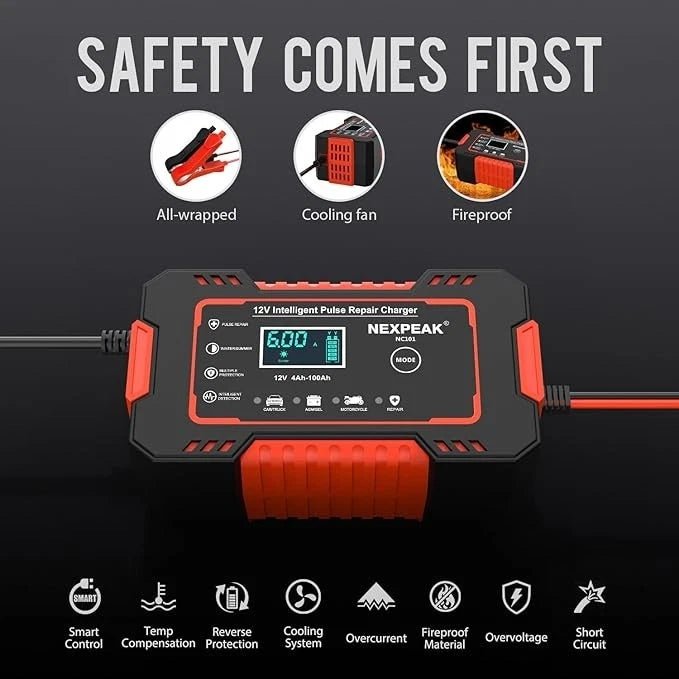 Car Battery Charger, 12V 6A Smart Battery Trickle Charger Automotive Battery UK